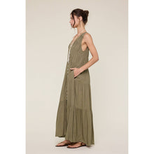 Load image into Gallery viewer, Olive Button Up Maxi Dress