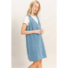 Load image into Gallery viewer, V-Neck Button-Front Denim Dress