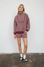 Load image into Gallery viewer, Burgundy Striped Half Zip