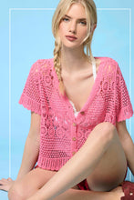 Load image into Gallery viewer, Crochet Button Down Cardigan