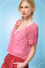 Load image into Gallery viewer, Crochet Button Down Cardigan