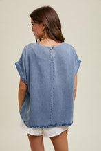 Load image into Gallery viewer, Washed Tencel Denim Boxy Top