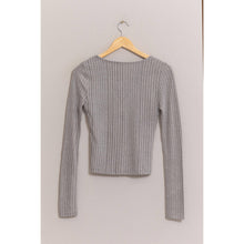 Load image into Gallery viewer, Brushed Ribbed Button-Front Top