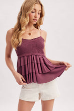 Load image into Gallery viewer, Tiered Ruffle Babydoll Tank