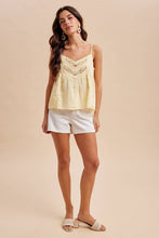 Load image into Gallery viewer, Lemon Embroidered Lace Tank