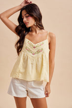 Load image into Gallery viewer, Lemon Embroidered Lace Tank