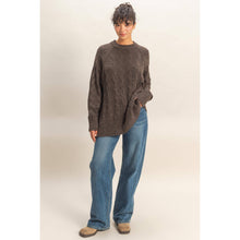 Load image into Gallery viewer, Crew Neck Cable Knit Sweater