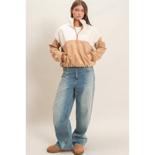 Load image into Gallery viewer, Fleece Color Contrast Half Zip Pullover