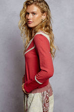 Load image into Gallery viewer, Long sleeve double gauze solid knit rib top