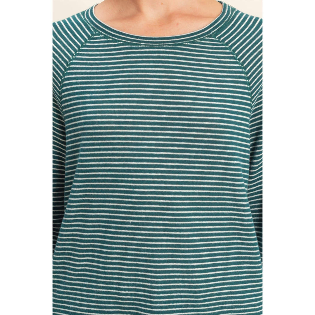 Striped Raglan Long Sleeve Top