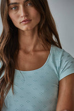 Load image into Gallery viewer, Seamless Eyelet  Short Sleeve Top