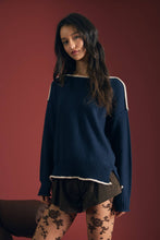 Load image into Gallery viewer, Contrasting Trim Boat Neck Sweater