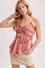 Load image into Gallery viewer, BoHo Patchwork Print Tank Top