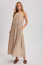 Load image into Gallery viewer, Halter Flowy Maxi Dress