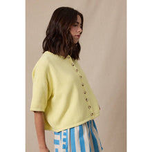 Load image into Gallery viewer, Button-Up Short Sleeve Sweater
