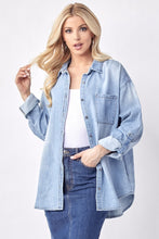 Load image into Gallery viewer, Oversized Denim Shirt w/Pockets