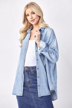 Load image into Gallery viewer, Oversized Denim Shirt w/Pockets