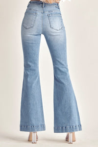 High Rise Patch Pocket Flare Jeans by Risen