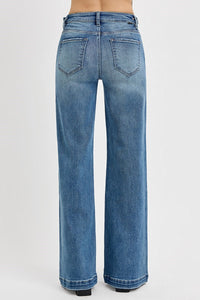 High Rise Wide Leg Adjustable Waist Jeans by Risen