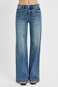 High Rise Wide Leg Adjustable Waist Jeans by Risen