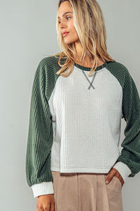 Waffel Knit Baseball Raglan