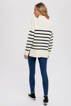 Load image into Gallery viewer, Quarter Zip Striped Sweater