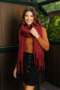 Cozy Knit Scarf with Tassels
