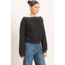 Load image into Gallery viewer, Studded Crew Neck Sweatshirt