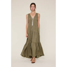 Load image into Gallery viewer, Olive Button Up Maxi Dress