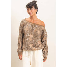 Load image into Gallery viewer, Camouflage Off The Shoulder Sweatshirt