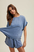 Load image into Gallery viewer, Washed Tencel Denim Boxy Top