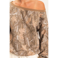 Load image into Gallery viewer, Camouflage Off The Shoulder Sweatshirt