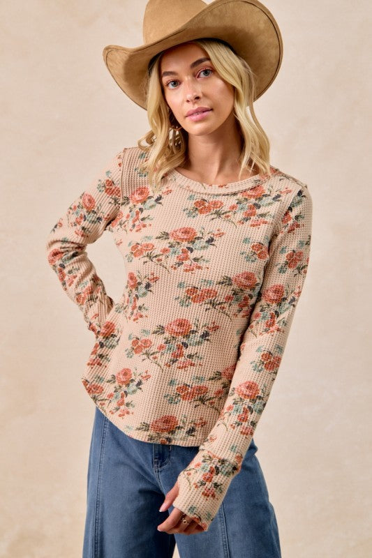 Floral Print Thermal Top – Mountain Sol