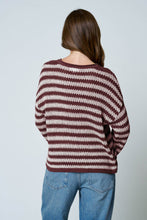 Load image into Gallery viewer, Split Neck Striped Sweater