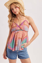 Load image into Gallery viewer, BoHo Patchwork Print Tank Top