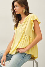 Load image into Gallery viewer, Tie Front Ruffle Sleeve Top