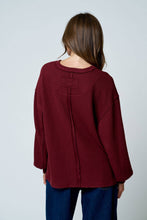 Load image into Gallery viewer, Burgundy Balloon Sleeve Knit Top