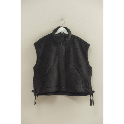 Mock Neck Sherpa Vest Jacket