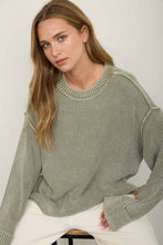 Load image into Gallery viewer, Olive Ribbed Knit Sweater