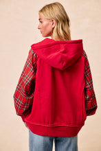 Load image into Gallery viewer, Quarter Zip Plaid Hoodie