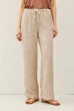 Load image into Gallery viewer, Stripped Linen Wide Leg Pants