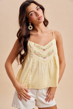 Load image into Gallery viewer, Lemon Embroidered Lace Tank