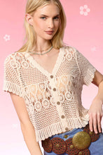 Load image into Gallery viewer, Crochet Button Down Cardigan