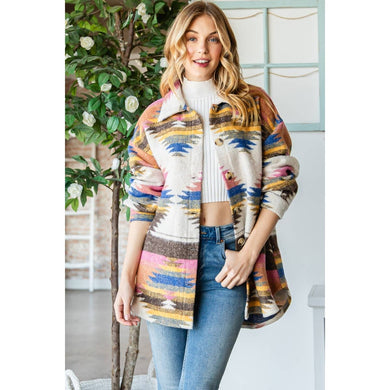 Aztec Print Shacket