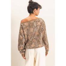 Load image into Gallery viewer, Camouflage Off The Shoulder Sweatshirt