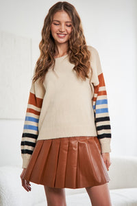 Stripe Sleeve Sweater