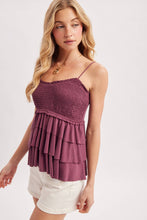 Load image into Gallery viewer, Tiered Ruffle Babydoll Tank
