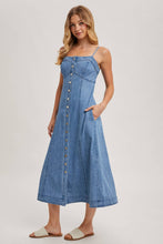 Load image into Gallery viewer, Denim Midi Dress