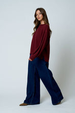 Load image into Gallery viewer, Burgundy Balloon Sleeve Knit Top
