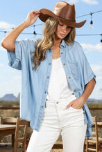 Load image into Gallery viewer, Oversized Button Up Chambray Shirt